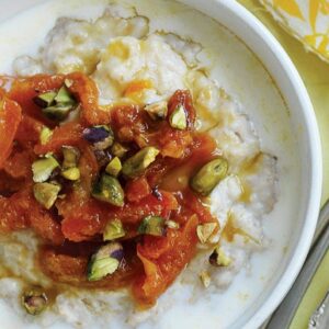Apricot compote porridge