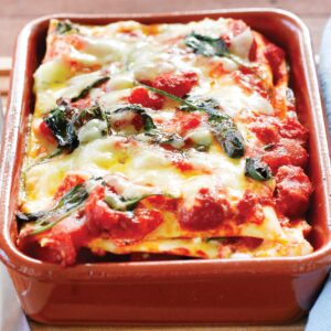 Pumpkin and spinach individual lasagnes
