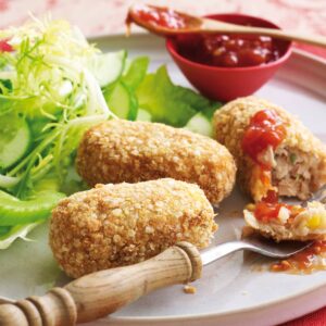Quinoa crumb fish fingers
