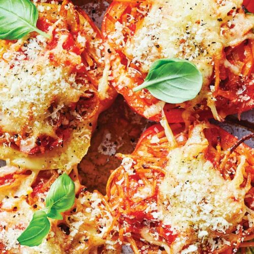 Spaghetti-stuffed capsicums