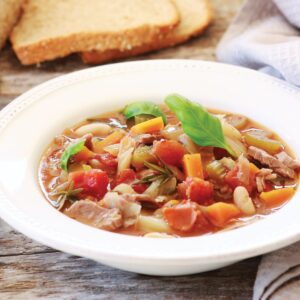 Tasty lamb and bean soup