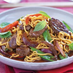 Thai beef, chilli and basil stir-fry