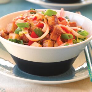 Zesty tofu noodle salad